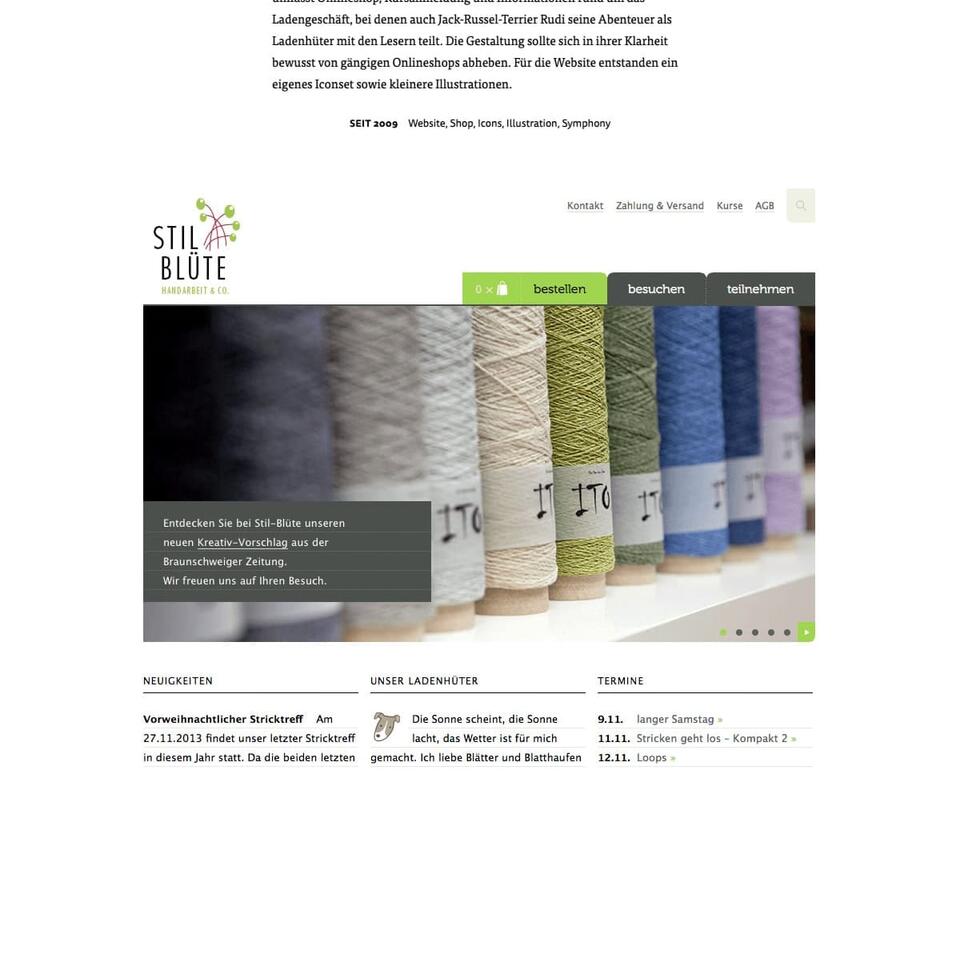 Website-Design hananils.de von 2014. Bildschirmfoto.
